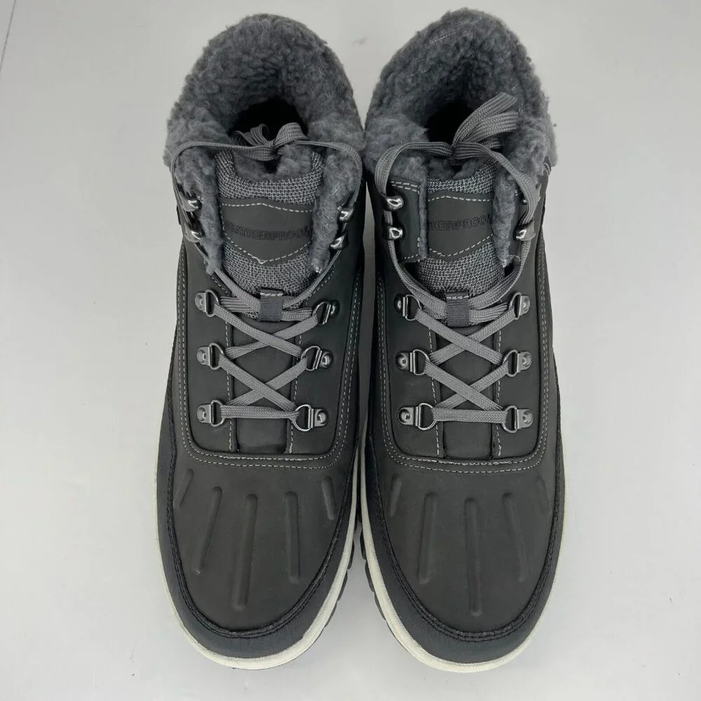 Weatherproof Mens 1624753 Gray Slope Memory Foam Faux Fur Size 13M Sneakers